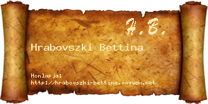 Hrabovszki Bettina névjegykártya